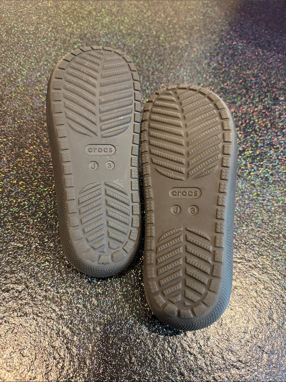 CROCS Kids Black Slide Sandals with Perforated Strap